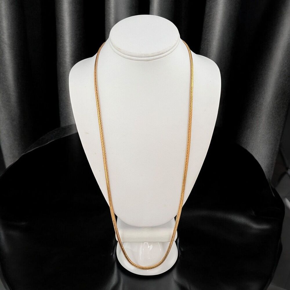 Vintage 1980s Monet Chain Necklace Gold Tone Classic 30 Inch - 12A